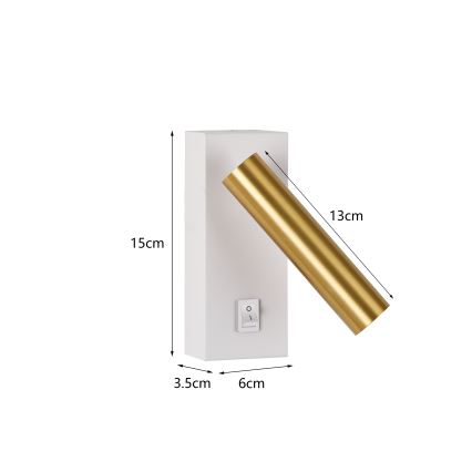 Brilagi - LED Fali spotlámpa MAYA LED/3W/230V 4000K fehér/arany