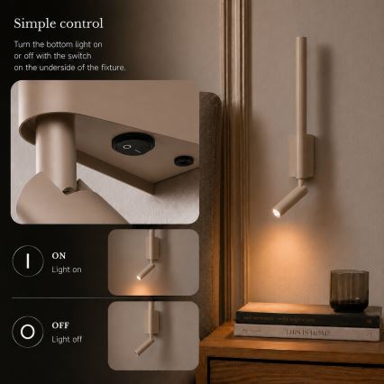 Brilagi - LED fali spotlámpa VIXON LED/3W/230V + LED/5W bézs CRI 90