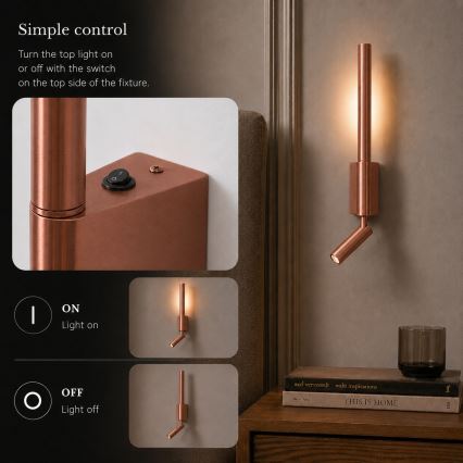 Brilagi - LED fali spotlámpa VIXON LED/3W/230V + LED/5W bronz CRI 90