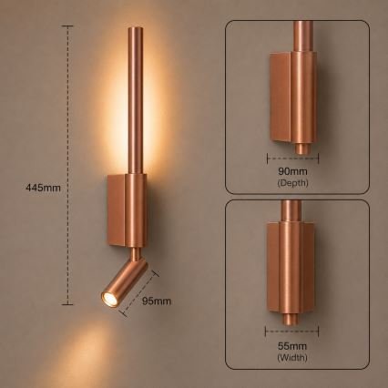 Brilagi - LED fali spotlámpa VIXON LED/3W/230V + LED/5W bronz CRI 90