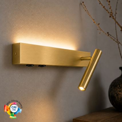 Brilagi - LED fali spotlámpa VIXON LED/3W/230V + LED/7W arany CRI 90