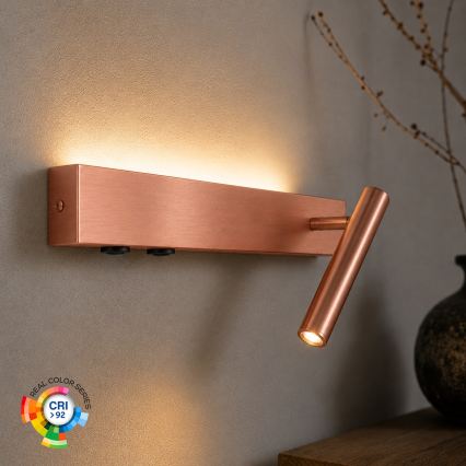 Brilagi - VIXON LED fali spotlámpa LED/3W/230V + LED/7W, bronz, CRI 90