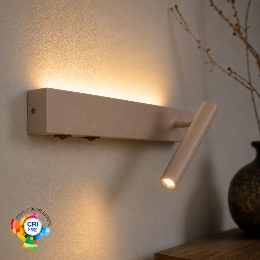 Brilagi - LED falra szerelhető spotlámpa ARLIX LED/3W/230V + LED/7W bézs CRI 90