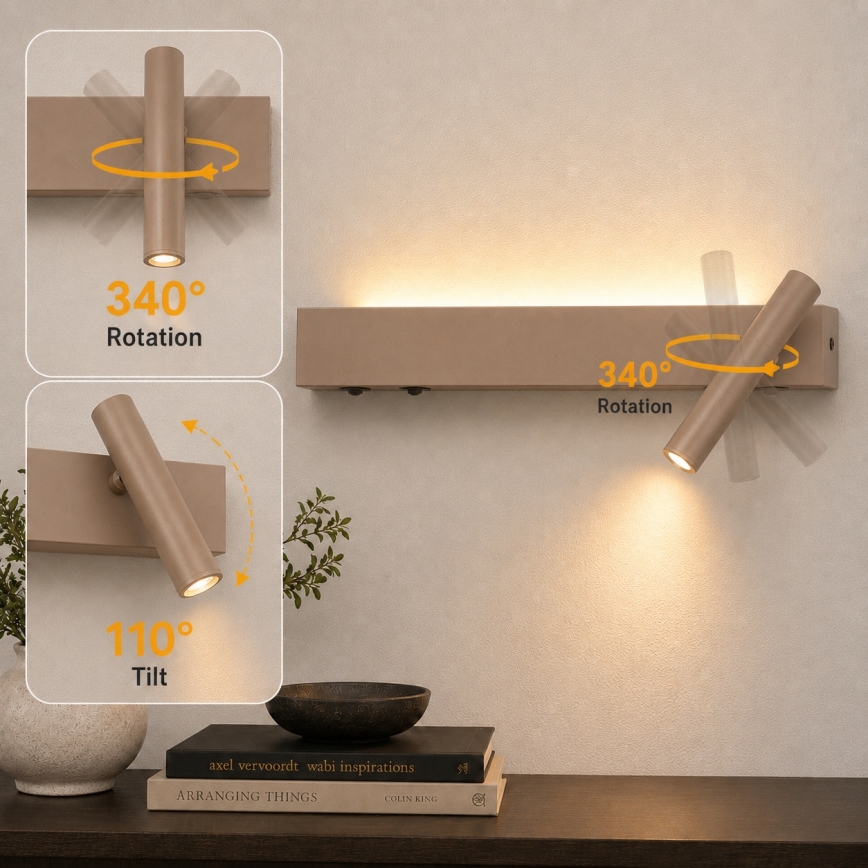 Brilagi - LED falra szerelhető spotlámpa ARLIX LED/3W/230V + LED/7W bézs CRI 90