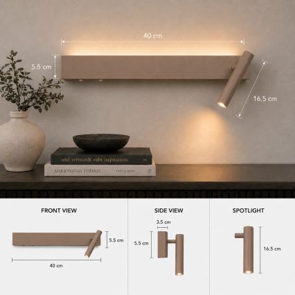 Brilagi - LED falra szerelhető spotlámpa ARLIX LED/3W/230V + LED/7W bézs CRI 90