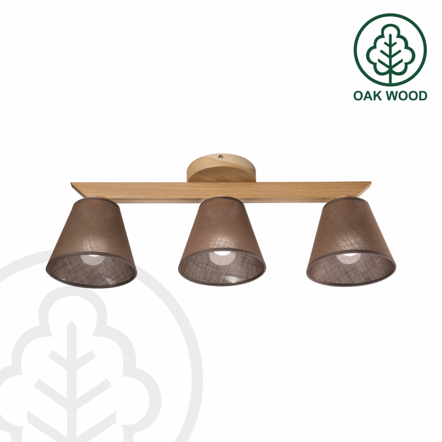 Brilagi - LED  Felületre szerelhető csillár  ANTHONY 3xE14/40W/230V tölgy/barna