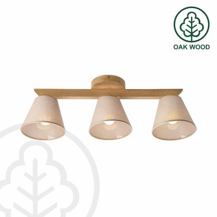 Brilagi - LED  Felületre szerelhető csillár  ANTHONY 3xE14/40W/230V tölgy/bézs