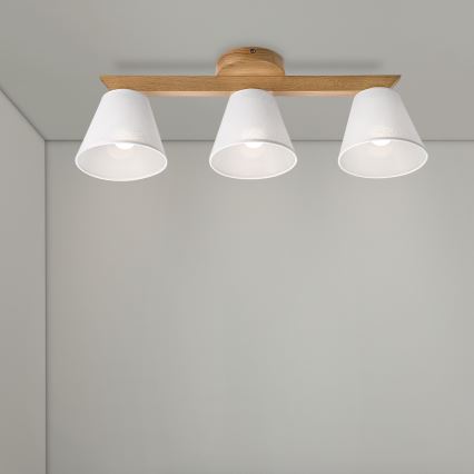 Brilagi - LED  Felületre szerelhető csillár  ANTHONY 3xE14/40W/230V tölgy/fehér