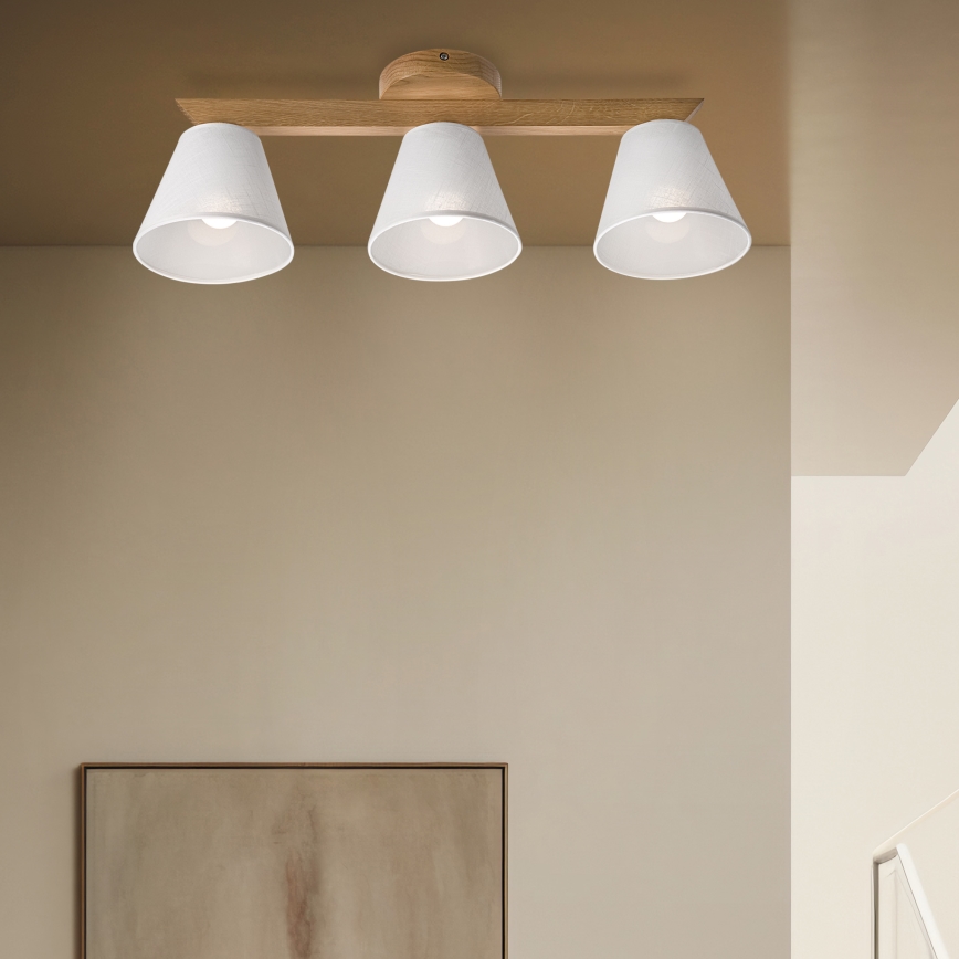 Brilagi - LED  Felületre szerelhető csillár  ANTHONY 3xE14/40W/230V tölgy/fehér