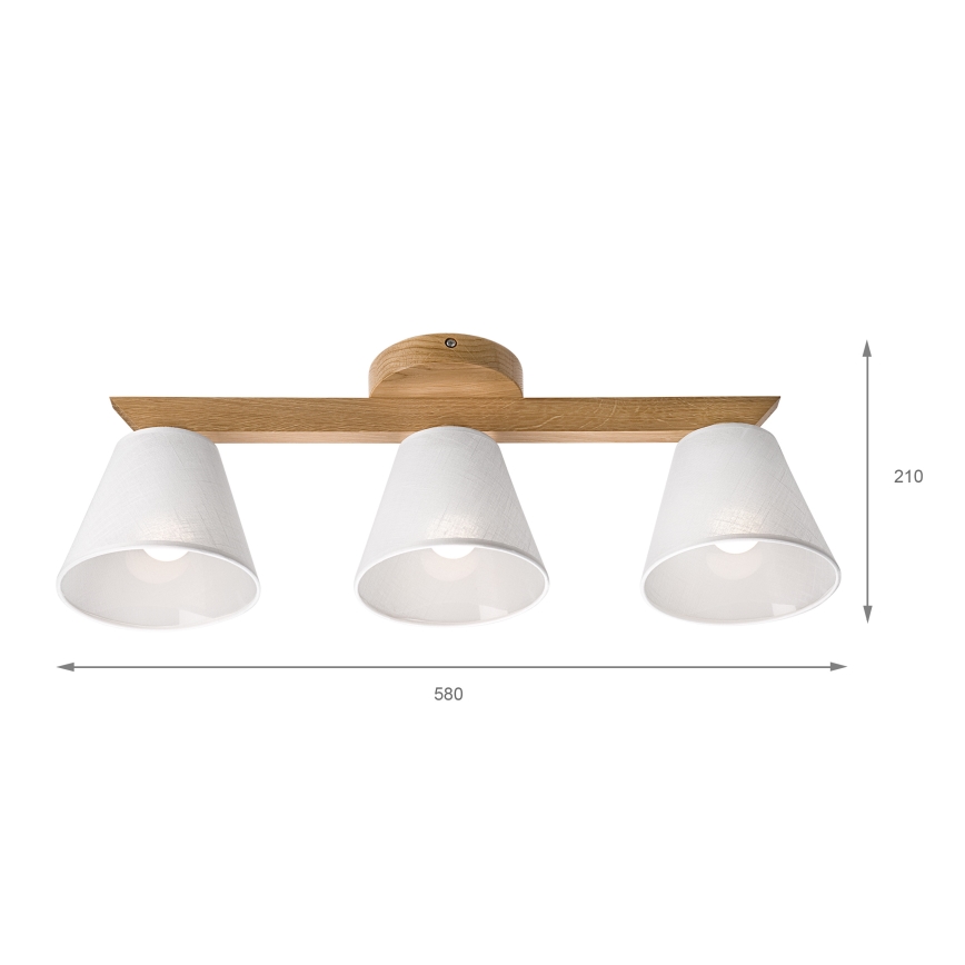 Brilagi - LED  Felületre szerelhető csillár  ANTHONY 3xE14/40W/230V tölgy/fehér