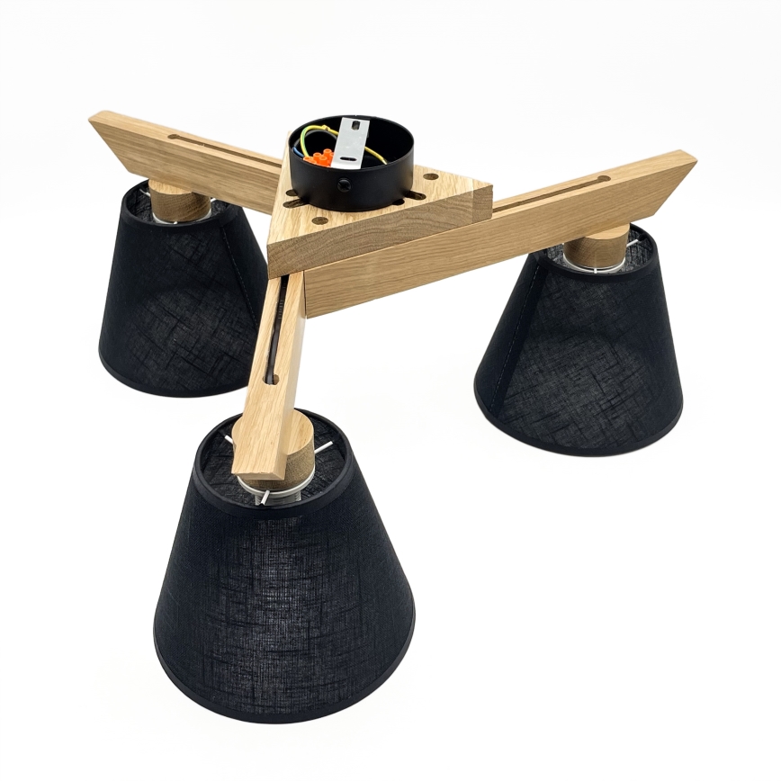 Brilagi - LED  Felületre szerelhető csillár  ANTHONY 3xE14/40W/230V tölgy/fekete