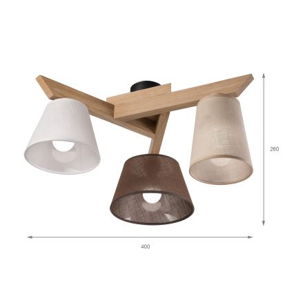 Brilagi - LED  Felületre szerelhető csillár  ANTHONY 3xE14/40W/230V tölgy