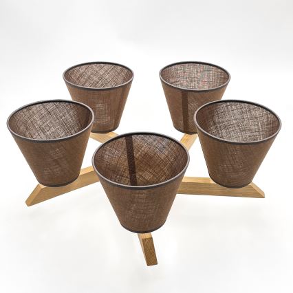 Brilagi - LED  Felületre szerelhető csillár  ANTHONY 5xE14/40W/230V tölgy/barna