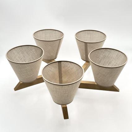 Brilagi - LED  Felületre szerelhető csillár  ANTHONY 5xE14/40W/230V tölgy/bézs