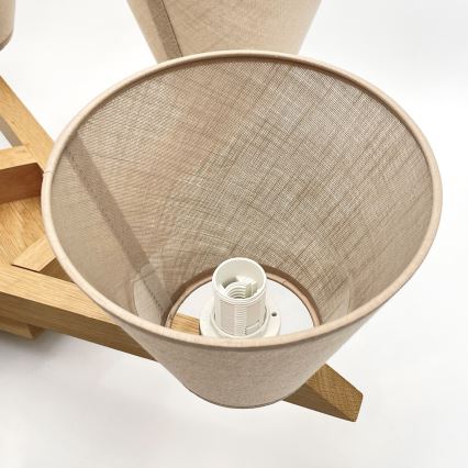 Brilagi - LED  Felületre szerelhető csillár  ANTHONY 5xE14/40W/230V tölgy/bézs