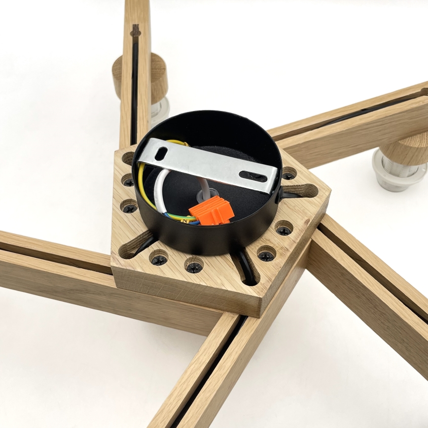 Brilagi - LED  Felületre szerelhető csillár  ANTHONY 5xE14/40W/230V tölgy/fehér