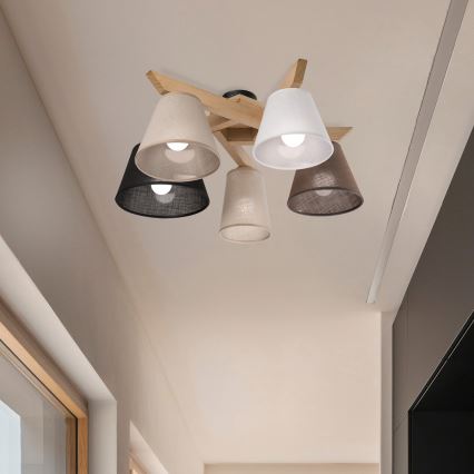 Brilagi - LED  Felületre szerelhető csillár  ANTHONY 5xE14/40W/230V tölgy