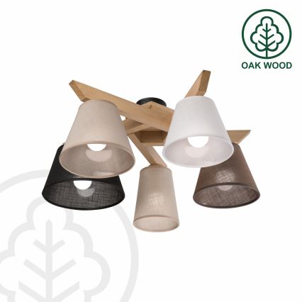 Brilagi - LED  Felületre szerelhető csillár  ANTHONY 5xE14/40W/230V tölgy