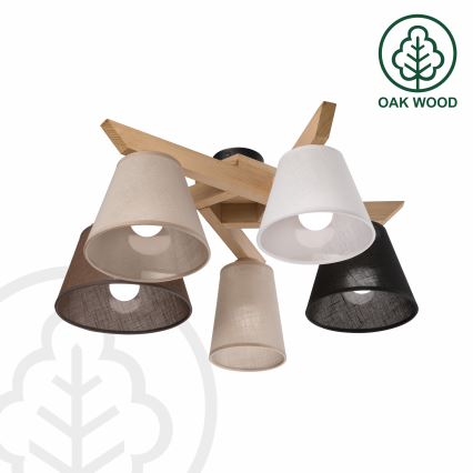 Brilagi - LED  Felületre szerelhető csillár  ANTHONY 5xE14/40W/230V tölgy