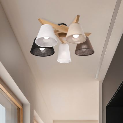 Brilagi - LED  Felületre szerelhető csillár  ANTHONY 5xE14/40W/230V tölgy