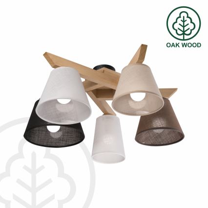 Brilagi - LED  Felületre szerelhető csillár  ANTHONY 5xE14/40W/230V tölgy