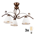 Brilagi - LED Felületre szerelhető csillár ANTICO 3xE27/60W/230V bronz patina