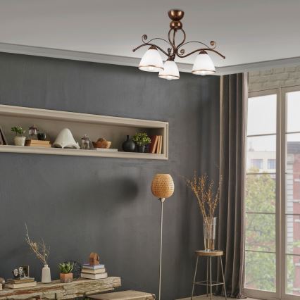 Brilagi - LED Felületre szerelhető csillár ANTICO 3xE27/60W/230V bronz patina