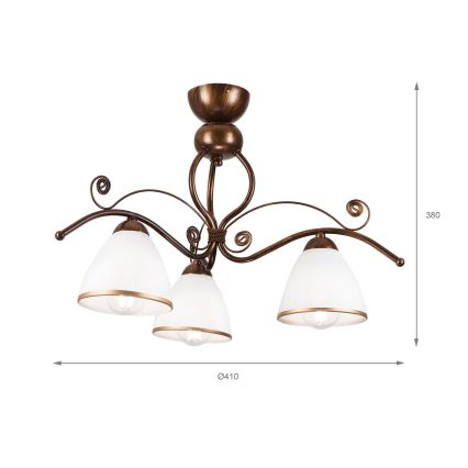 Brilagi - LED Felületre szerelhető csillár ANTICO 3xE27/60W/230V bronz patina