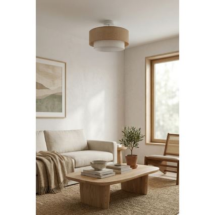Brilagi - LED felületre szerelhető csillár BOHO ECO 1xE27/10W/230V átm. 40 cm bézs/krémszínű