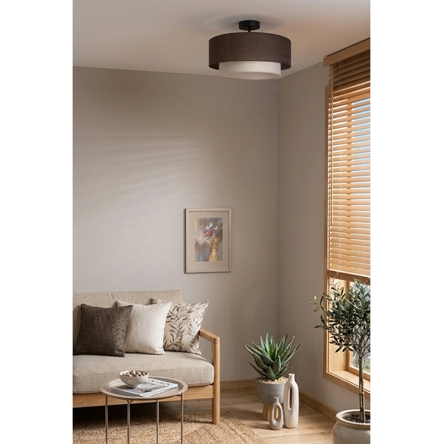 Brilagi - LED felületre szerelhető csillár BOHO ECO 1xE27/10W/230V Ø 40 cm barna/krémszínű