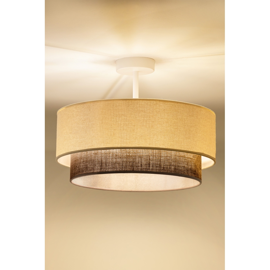 Brilagi - LED felületre szerelhető csillár BOHO STÍLUS 1xE27/15W/230V átm. 40 cm krémszínű/barna