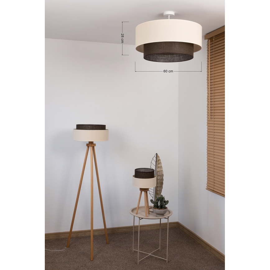 Brilagi - LED felületre szerelhető csillár BOHO STYLE 3xE27/15W/230V átmérő 60 cm krémszínű/barna