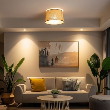 Brilagi - LED felületre szerelhető csillár CERIA 1xE27/40W/230V átm. 35 cm bézs
