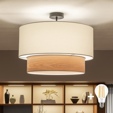 Brilagi - LED felületre szerelhető csillár CERIA 1xE27/60W/230V átm. 50 cm fekete/fehér/bézs