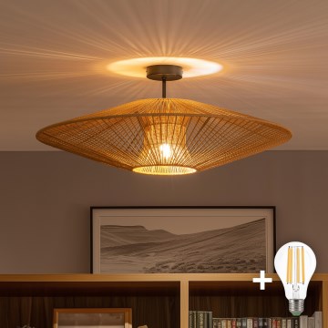 Brilagi - LED felületre szerelhető csillár CERIA BOHO 1xE27/60W/230V átm. 70 cm fekete/barna