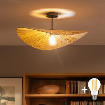 Brilagi - LED felületre szerelhető csillár CERIA BOHO 1xE27/60W/230V Ø 60 cm fekete/bézs