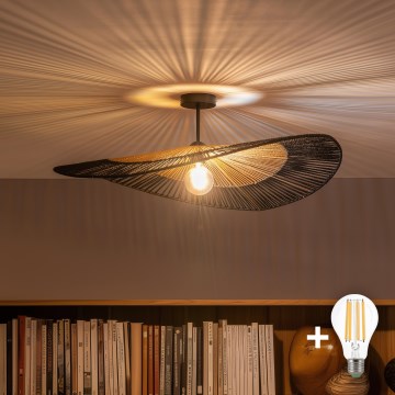 Brilagi - LED felületre szerelhető csillár CERIA BOHO 1xE27/60W/230V Ø 80 cm fekete/barna