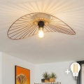 Brilagi - LED felületre szerelhető csillár CERIA WIRE 1xE27/40W/230V 40x56 cm bronz/tölgy