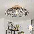BRILAGI - LED felületre szerelhető csillár CERIA WIRE 1xE27/40W/230V, Ø 60 cm, fekete/tölgy
