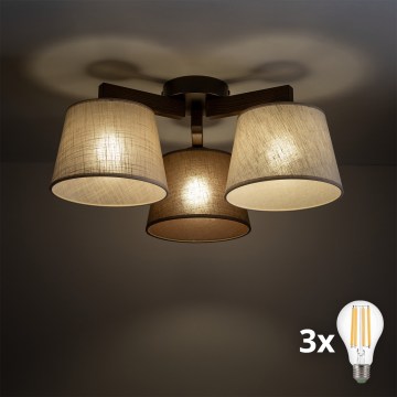 BRILAGI - LED felületre szerelhető csillár LATTE 3xE27/15W/230V fenyő/mix