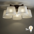 BRILAGI - LED felületre szerelhető csillár LATTE 5xE27/15W/230V fenyő/fehér