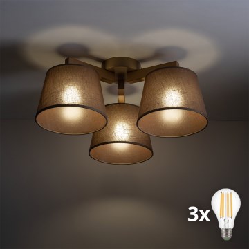 BRILAGI - LED felületre szerelhető csillár LATTE SABIA 3xE27/15W/230V fenyő/barna