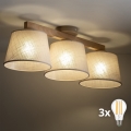 BRILAGI - LED felületre szerelhető csillár LATTE SABIA 3xE27/15W/230V fenyő/bézs