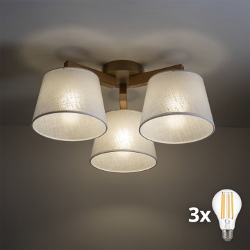 BRILAGI - LED felületre szerelhető csillár LATTE SABIA 3xE27/15W/230V fenyő/fehér