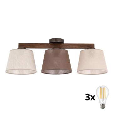 BRILAGI - LED felületre szerelhető csillár LATTE SABIA 3xE27/15W/230V fenyő/kevert