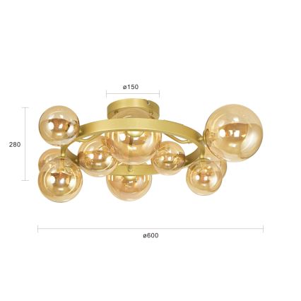 Brilagi - LED Felületre szerelhető csillár MILLA 10xG9/3W/230V arany