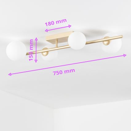 Brilagi - LED Felületre szerelhető csillár MILLA 4xG9/3W/230V arany/fehér