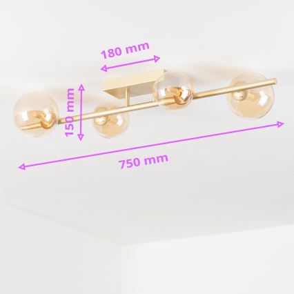Brilagi - LED Felületre szerelhető csillár MILLA 4xG9/3W/230V arany