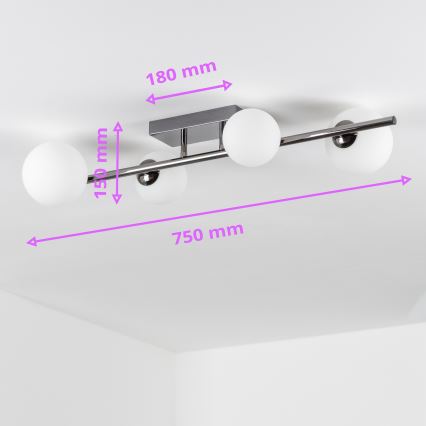 Brilagi - LED felületre szerelhető csillár MILLA 4xG9/3W/230V fekete króm/fehér