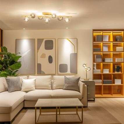 Brilagi - LED Felületre szerelhető csillár MILLA 7xG9/3W/230V arany/füstös